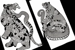 a tiger riding an elephant tattoo idea