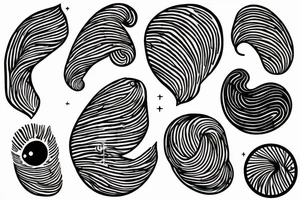 Fine line small cat peaches with a fingerprint yarn ball tattoo idea