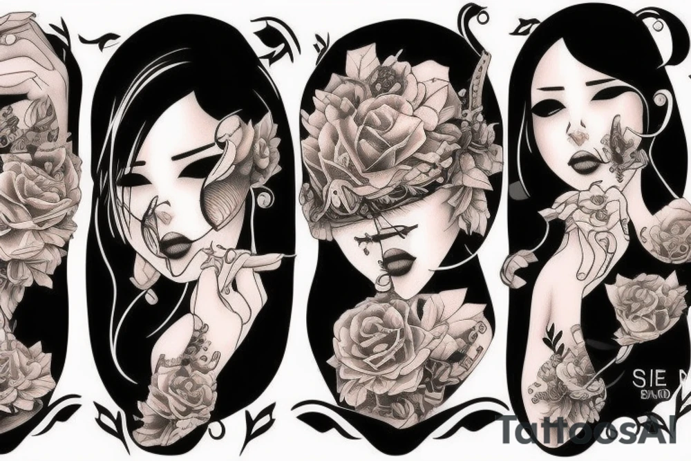 Fine line small cat peaches tattoo idea
