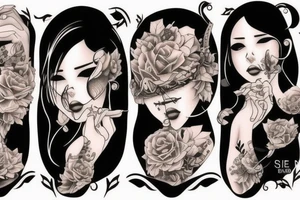 Fine line small cat peaches tattoo idea