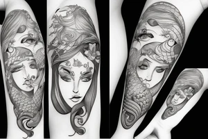 Mermaid, stitched together, tattoo idea