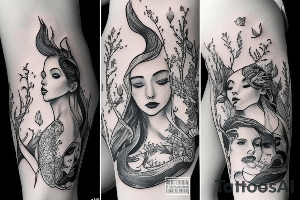 Mermaids and herbs. tattoo idea