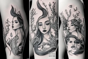 Mermaids and herbs. tattoo idea