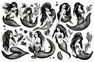 Mermaids and herbs. tattoo idea