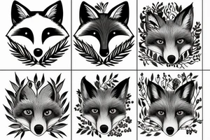 Herbs, fox, children tattoo idea
