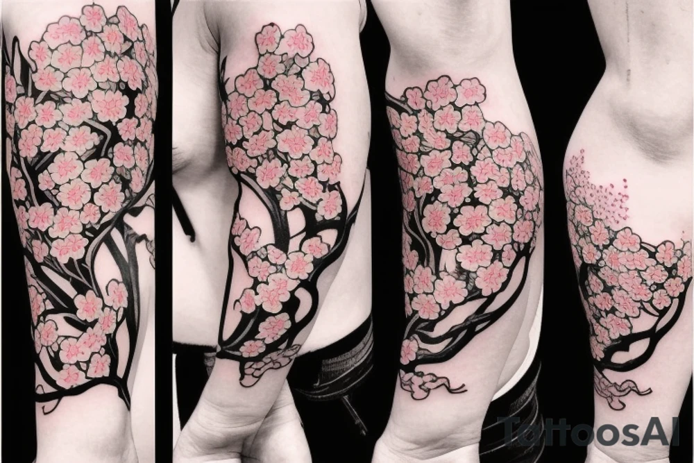 Cherry Blossom Half Sleeve tattoo idea