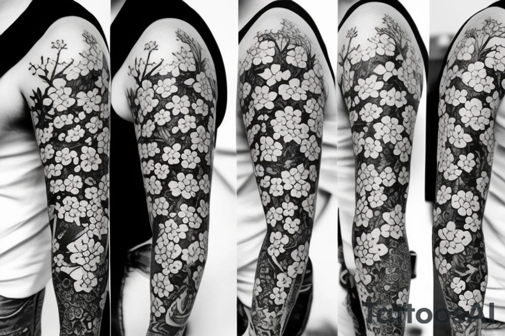 Cherry Blossom Half Sleeve tattoo idea