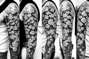 Cherry Blossom Half Sleeve tattoo idea