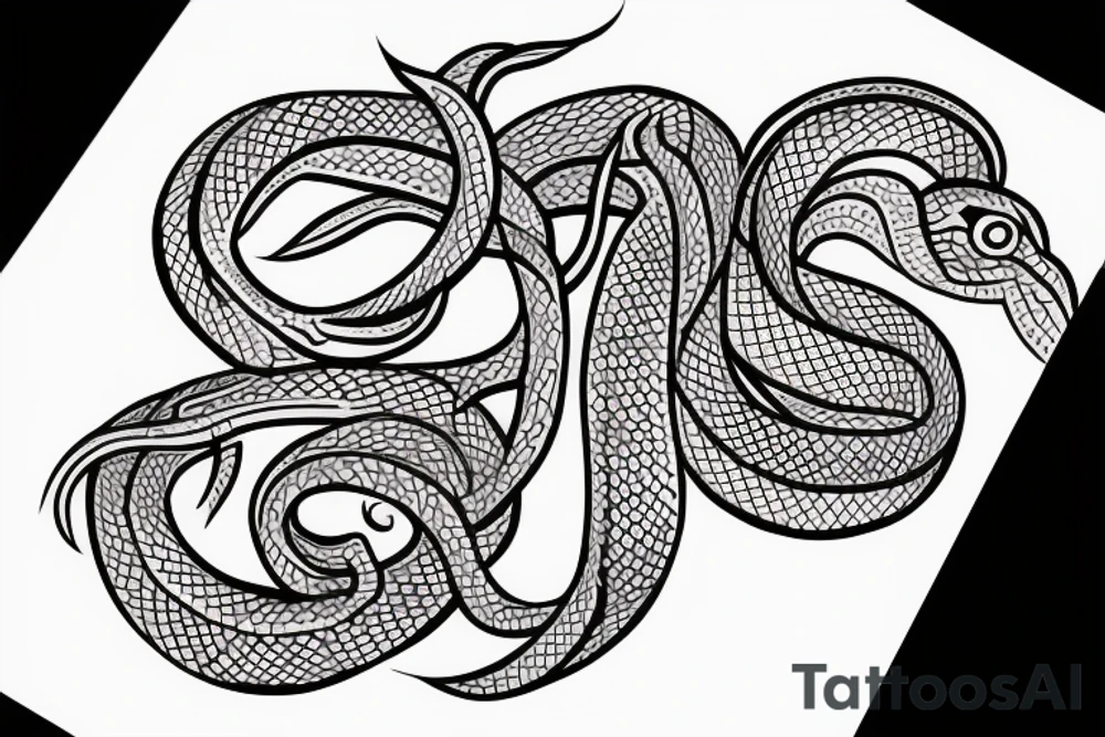 snake and lilly tattoo idea