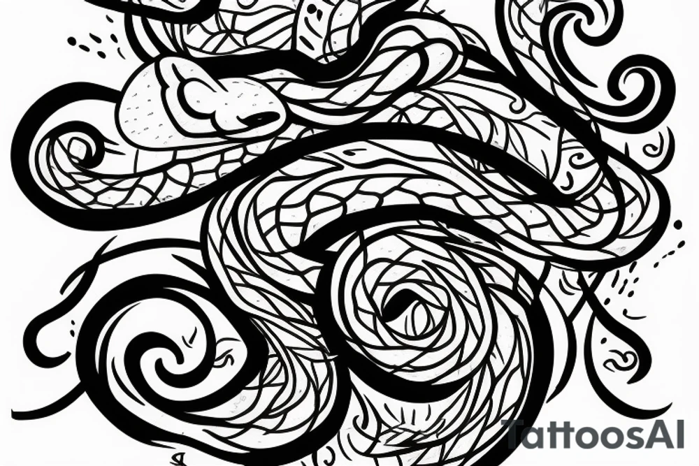 snake and lilly tattoo idea