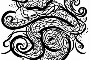 snake and lilly tattoo idea