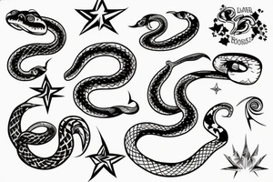 star and snake tattoo idea