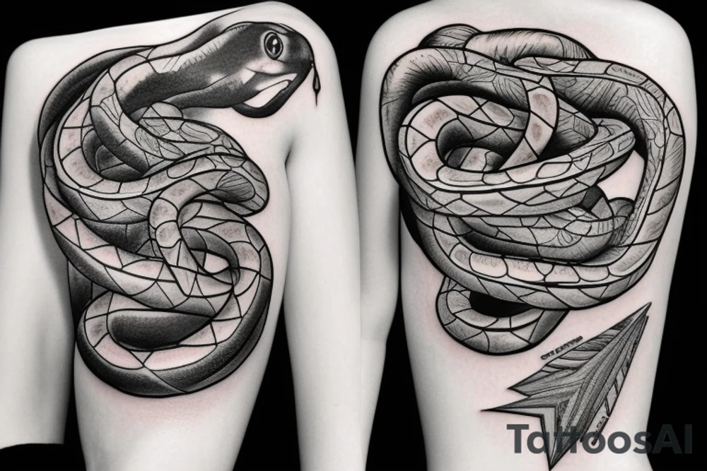 star and snake tattoo idea