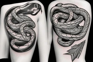 star and snake tattoo idea