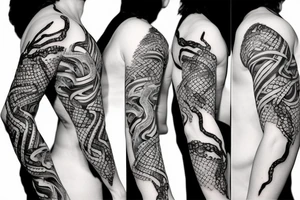 star and snake tattoo idea