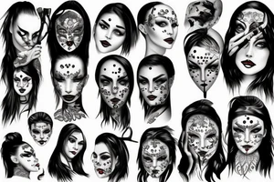 queen with white eyes tattoo idea