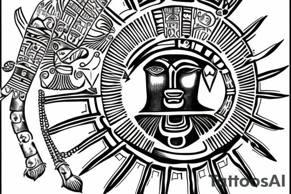 sun god RA with tutanhamon tattoo idea