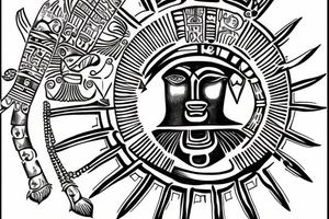 sun god RA with tutanhamon tattoo idea