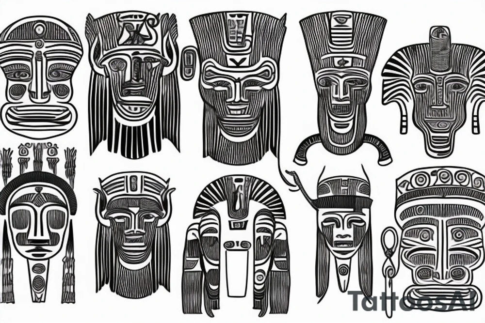 sun god RA with tutanhamon tattoo idea