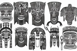 sun god RA with tutanhamon tattoo idea