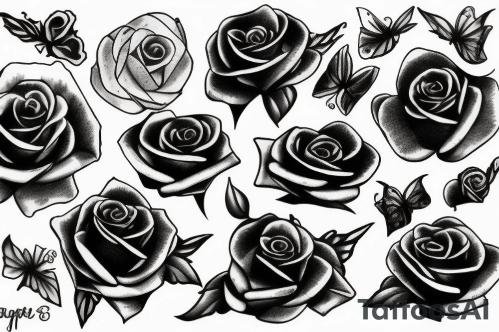 black roses tattoo idea