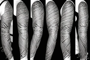 Island tribal dragon tattoo wrap around arm for females tattoo idea