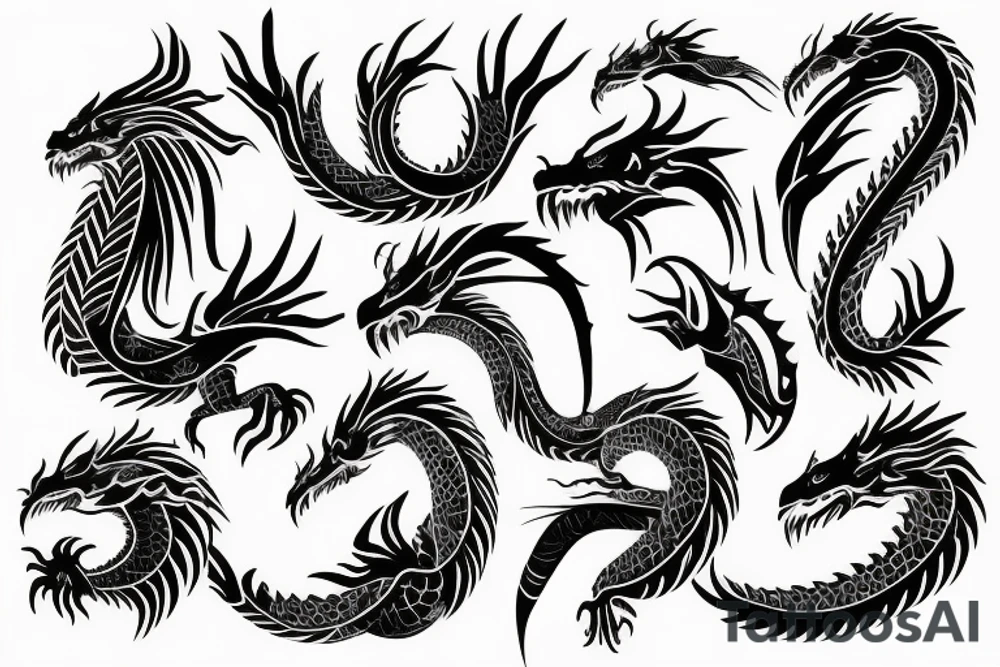 tribal dragon tattoo wrap around arm for females tattoo idea