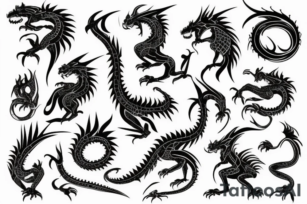 tribal dragon tattoo wrap around arm for females tattoo idea