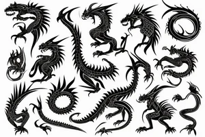 tribal dragon tattoo wrap around arm for females tattoo idea