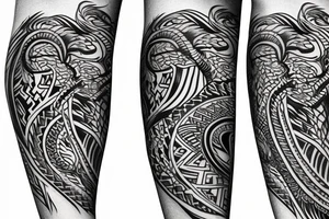 tribal dragon tattoo wrap around arm for females tattoo idea