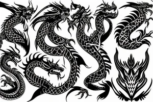 tribal dragon tattoo around arm for females tattoo idea