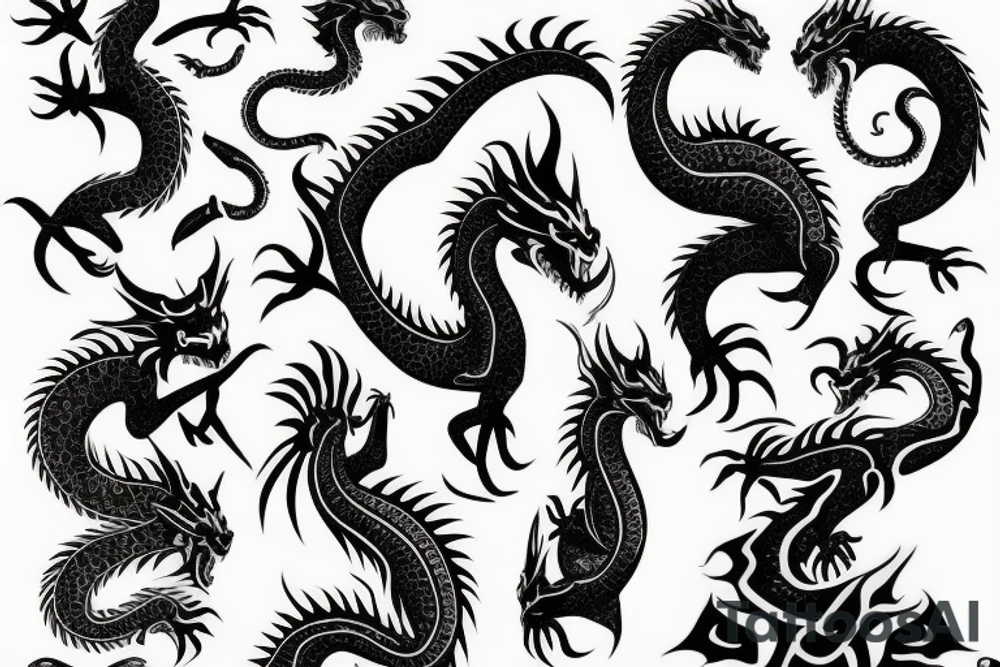 tribal dragon tattoo around arm for females tattoo idea