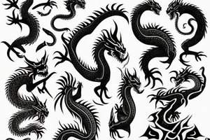 tribal dragon tattoo around arm for females tattoo idea