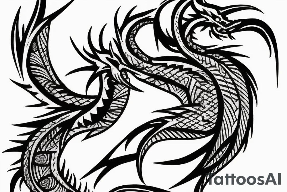 tribal dragon tattoo around arm for females tattoo idea