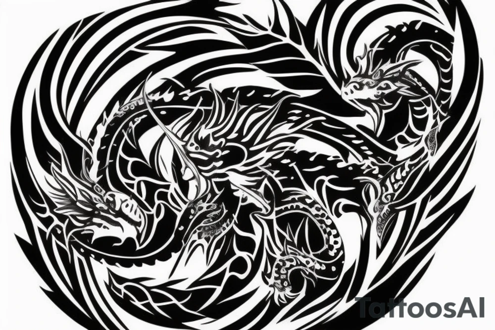 tribal dragon tattoo around arm for females tattoo idea