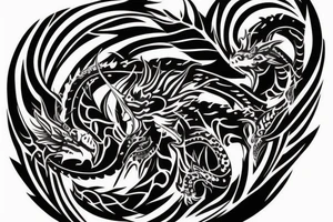 tribal dragon tattoo around arm for females tattoo idea
