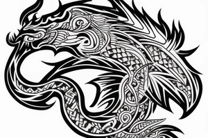 tribal dragon tattoo around arm for females tattoo idea