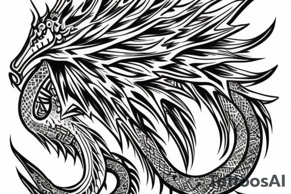 tribal dragon tattoo around arm for females tattoo idea