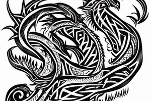 tribal dragon tattoo around arm for females tattoo idea