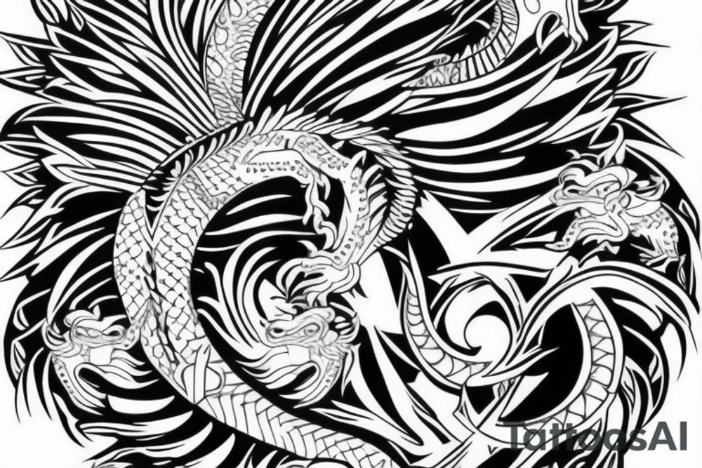tribal dragon tattoo around arm for females tattoo idea