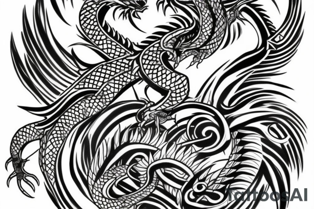 tribal dragon tattoo around arm for females tattoo idea