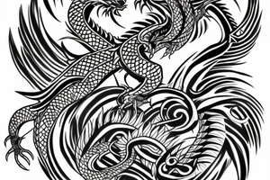 tribal dragon tattoo around arm for females tattoo idea