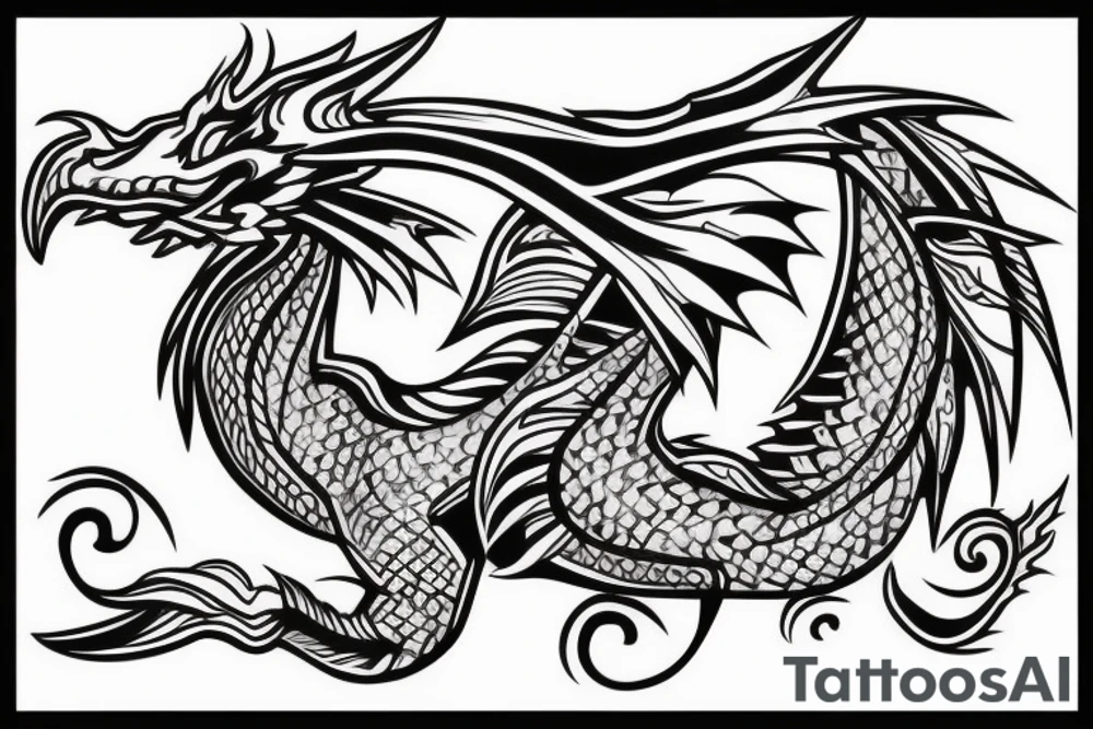 tribal dragon tattoo around arm for females tattoo idea