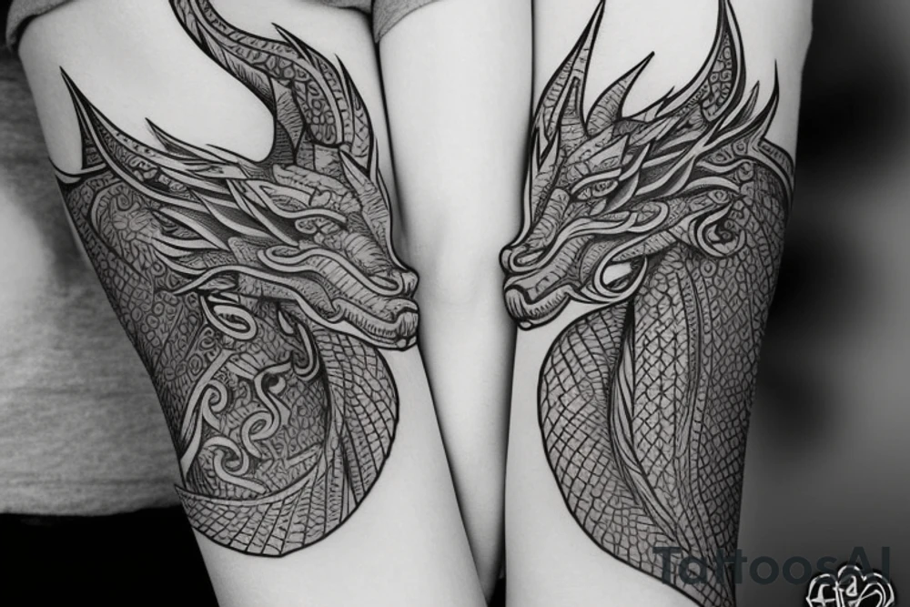 tribal dragon tattoo around arm for females tattoo idea