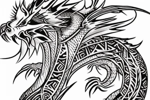 tribal dragon tattoo around arm for females tattoo idea