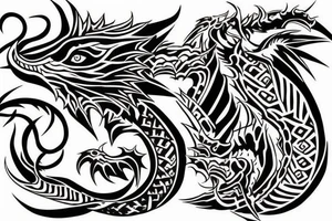 tribal dragon tattoo around arm tattoo idea