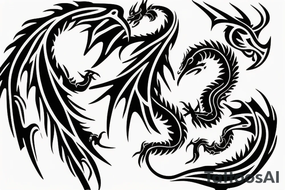 tribal dragon tattoo around arm tattoo idea