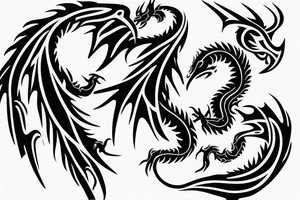 tribal dragon tattoo around arm tattoo idea