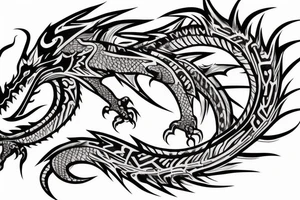 tribal dragon tattoo around arm tattoo idea