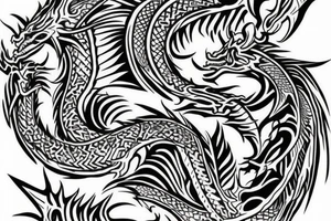tribal dragon tattoo around arm tattoo idea